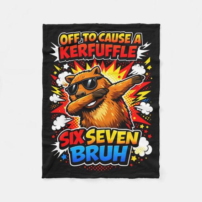 Till Retro Capybara Meme Av Släkt Fleecefilt (Framsidan)