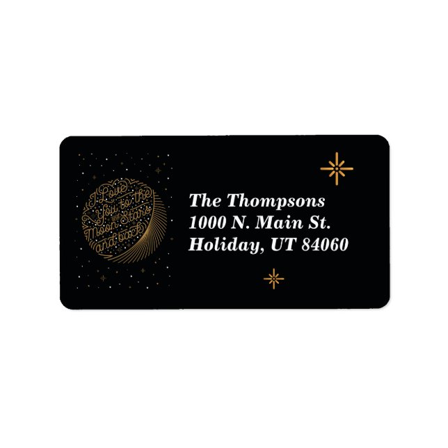 Till returetiketter för Måne och stjärnor Adressetikett (Framsidan)