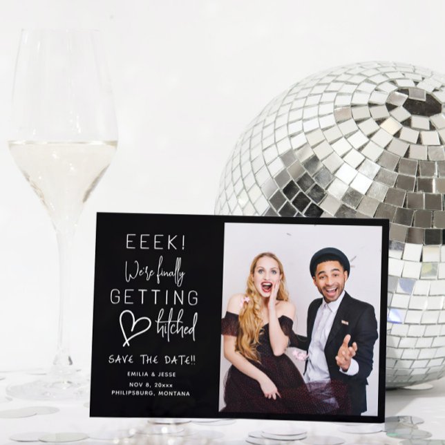 Till sist, att hämta Hitched Bröllop spara datum Inbjudningar (Skapare uppladdad)