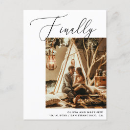 Till sist minimalistisk fotobryllop Spara datum Meddelande Vykort