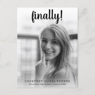 Till sist: Simple Photo Modern Studenten Meddelande Vykort