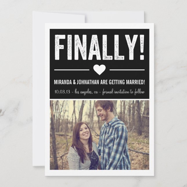 Till sist - Svart Foto Spara Datum Annonser Datumet (Framsida)