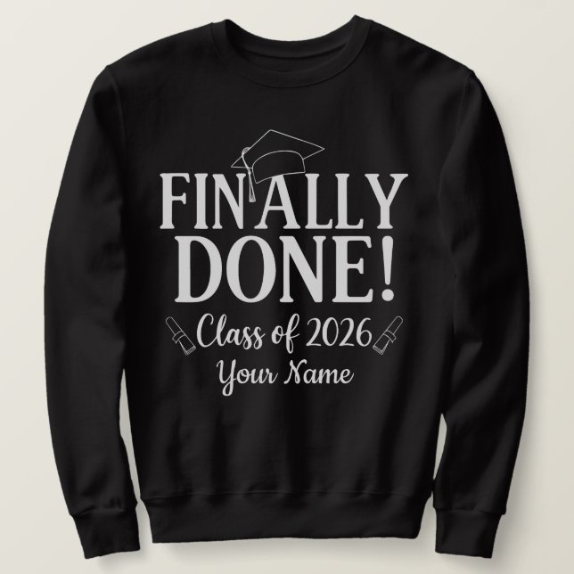 Till sist ut Klar Examen 2026 Student Kvalitétspre Lång Ärmad Tröja (Design framsida)