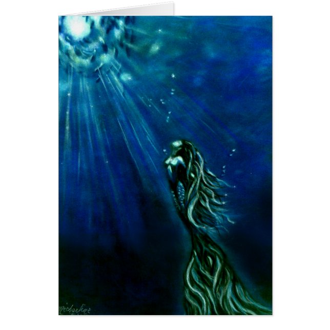 Till Sjöjungfrun Light Card Hälsningskort (Framsidan)