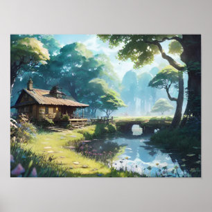 Till Skogen Fantasy Cabin Poster
