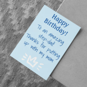 Till Step-Pappa Funny Grattis på födelsedagen Helgkort