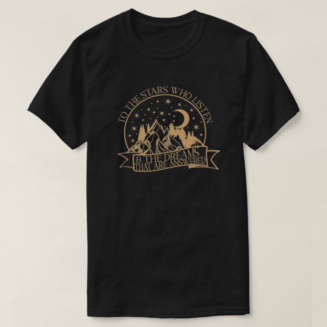 Till stjärnorna som lyssnar och drömmarna som är e t shirt (Design framsida)