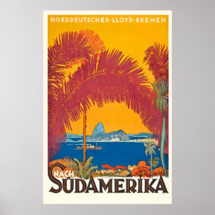 Till Sydamerika Vintage Resa Affisch