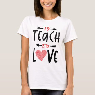 Till Teach är till Kärlek Heart Valentines day Gif T Shirt