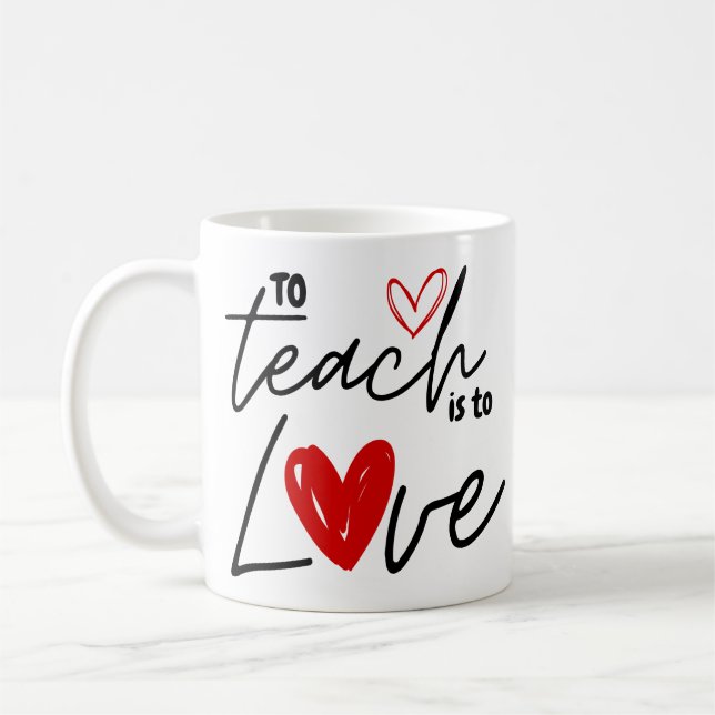 Till Teach är till Kärlek Lacherpresenten Kaffemugg (Vänster)
