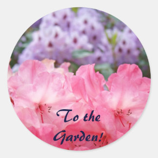 Till trädgården! dekaler Rosa Rhododendron Blommor Runt Klistermärke