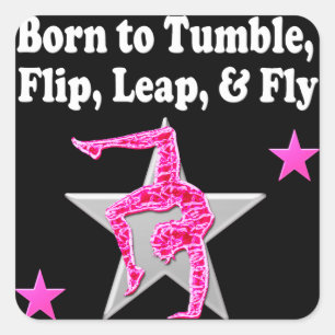 TILL TUMBLE, LEAP OCH FLY GYMNAST FYRKANTIGT KLISTERMÄRKE
