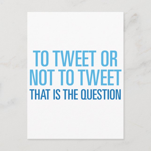 Till tweet eller inte till tweet vykort (Framsida)