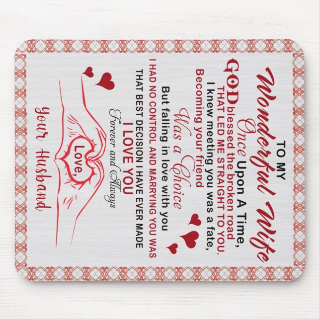 Till underbar fru jag visste att du var ett öde musmatta (Framsidan)