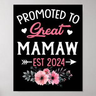 Till Underbar Mamaw Est 2024 Flower Poster