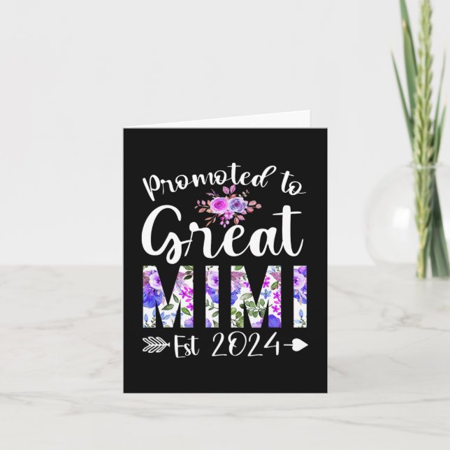 Till Underbar Mimi Est 2024 Mors dag blomma Kort (Framsida)