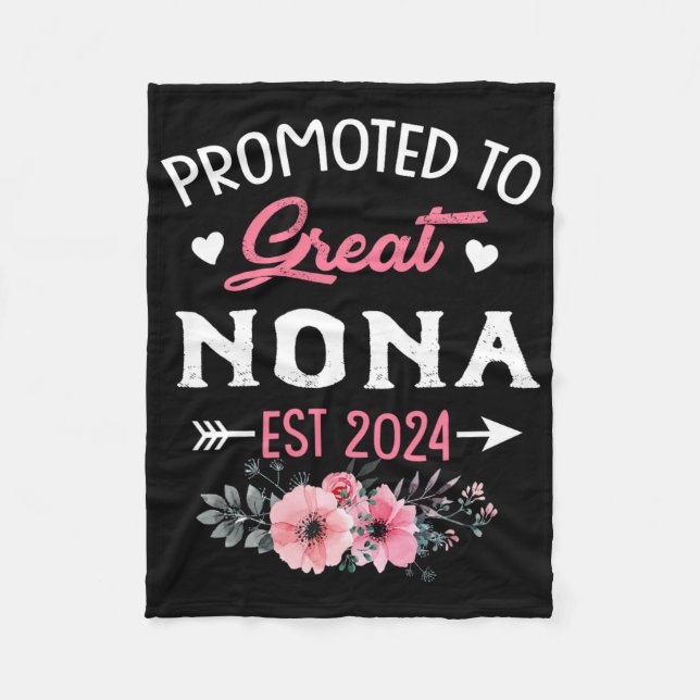 Till Underbara Nona Est 2024, blomma Fleecefilt (Framsidan)
