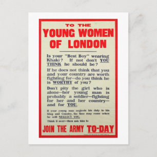 Till Unga kvinnor i London poster rekryteringen. Vykort