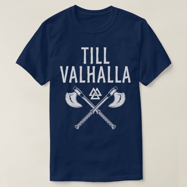 Till Valhalla Viking Norse Fläkt Gift T Shirt (Design framsida)