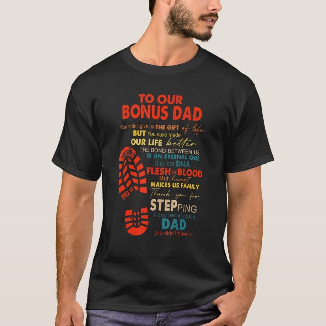 Till vår Bonus Pappa New Toppen Pappa T Shirt (Framsida)