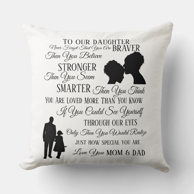 Till vår dotter från Mamma & Pappa Kudde (Framsida)