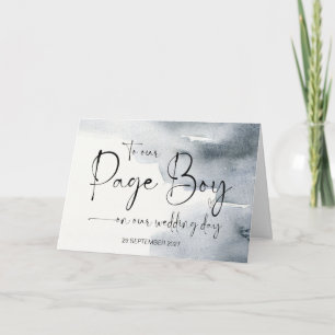 Till vår Page Boy på Bröllopsdag Tack Bride Kort