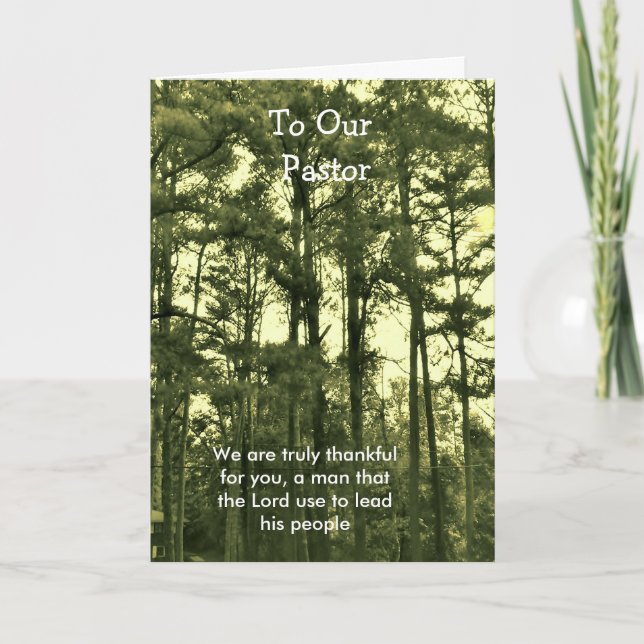 Till vår pastor tack kort (Framsida)