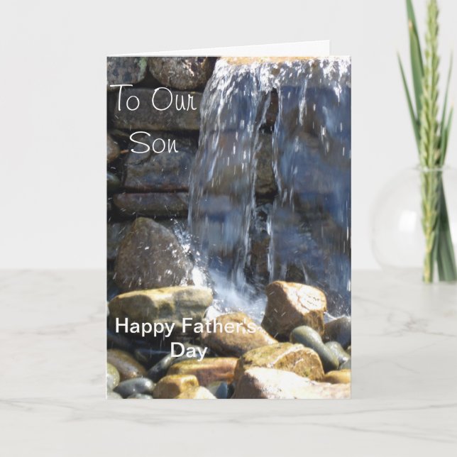 Till vår son Lycklig Fars dag. Kort (Framsida)