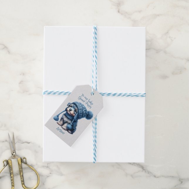 Till vår stora marionettjul i baby presentetikett (Med Snöre)