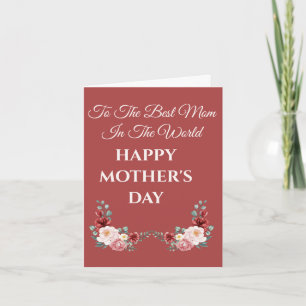 TILL VÄRLDENS BÄSTA MAMMA BLOMMIG MORS DAG KORT