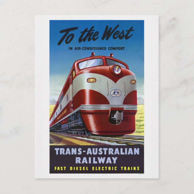 Till Väster Australiens järnvägsresa Vykort (Framsida)