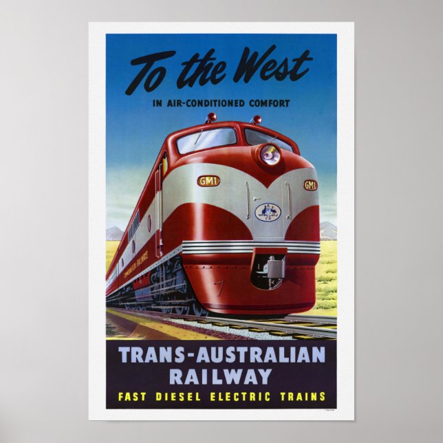 Till Väster Australiens järnvägsresebyrå Poster (Framsidan)
