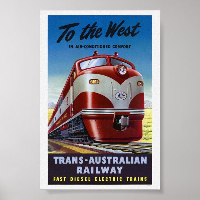 Till västra Australien järnvägsresor affisch (Framsidan)