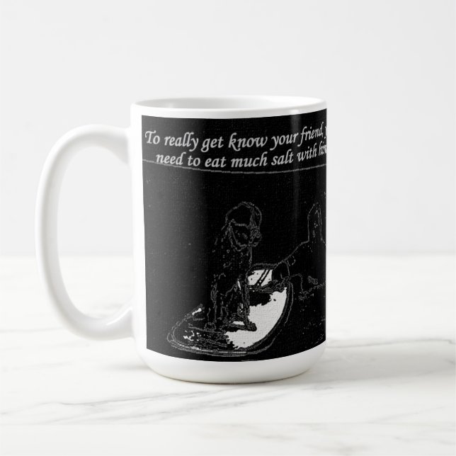 Till verkligen få vet din vän, dig behöver att äta kaffemugg (Vänster)