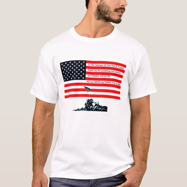 till veteranerna i Krig Tee Shirt (Framsida)