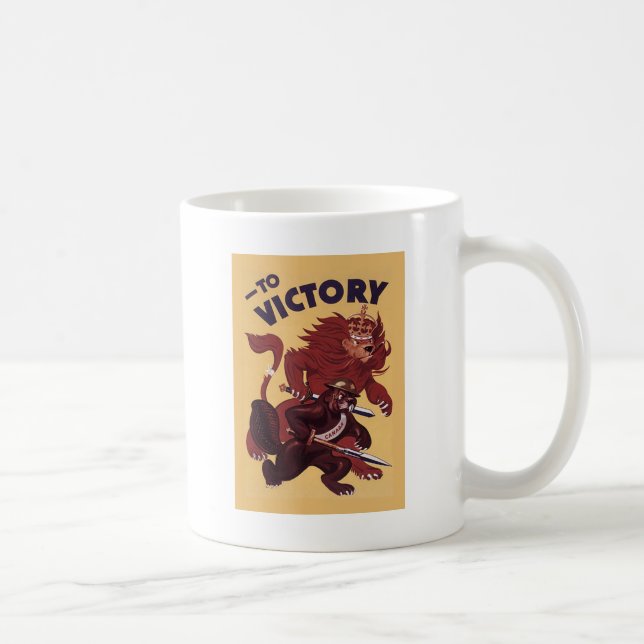 Till Victory Canada ~ Krig Propaganda Kampanj 1942 Kaffemugg (Höger)