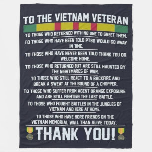 TILL VIETNAM VETERAN, TACK FLEECEFILT