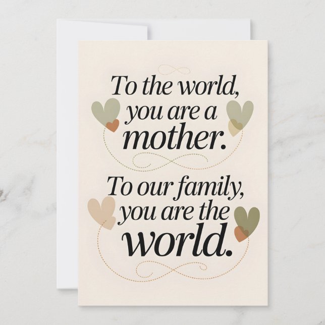 Till World Mor Card - familjeoffert för hörselskad Inbjudningar (Framsida)
