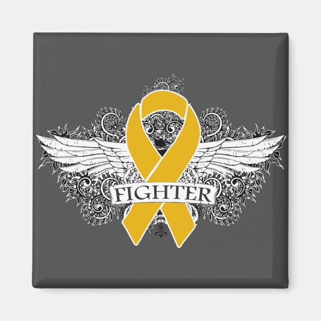 Tillägg Cancer Fighter Vingar Magnet (Framsidan)