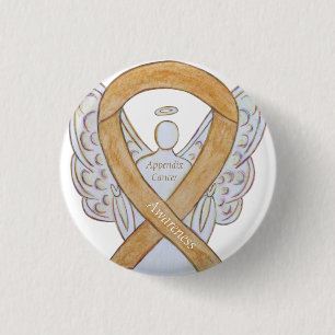 Tillägg Cancermedvetandegrad Band Angel Pin Knapp