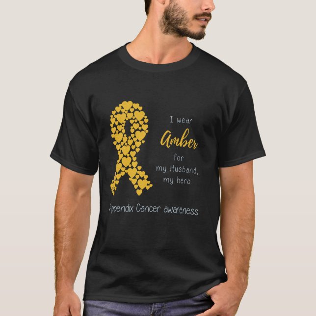 Tillägg Cancermedvetenhet - Min Make, min hjälte T Shirt (Framsida)