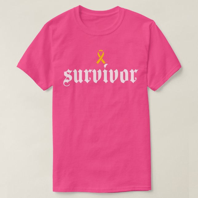 Tillägg Cancermedvetenhet Survivor Amber Ribbon Gi T Shirt (Design framsida)