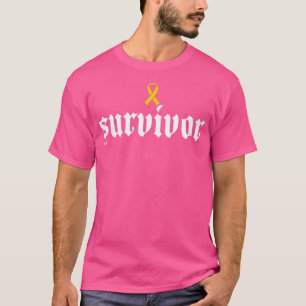 Tillägg Cancermedvetenhet Survivor Amber Ribbon Gi T Shirt