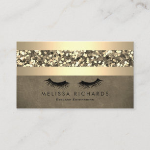 Tillägg för guld & Sequin Makeup Artist Eyelash Visitkort