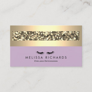 Tillägg för guld & Sequin Makeup Artist Eyelash Visitkort