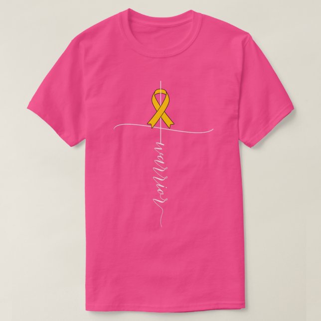 Tillägg Gif för cancermedvetandehöjare Amber Ribbo T Shirt (Design framsida)