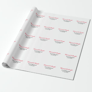 Tilläggsdatum för gift och ljusstyrka för par namn presentpapper