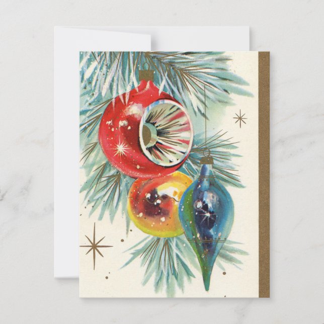 Tilläggskort för Retro-jullampa Julkort (Framsida)