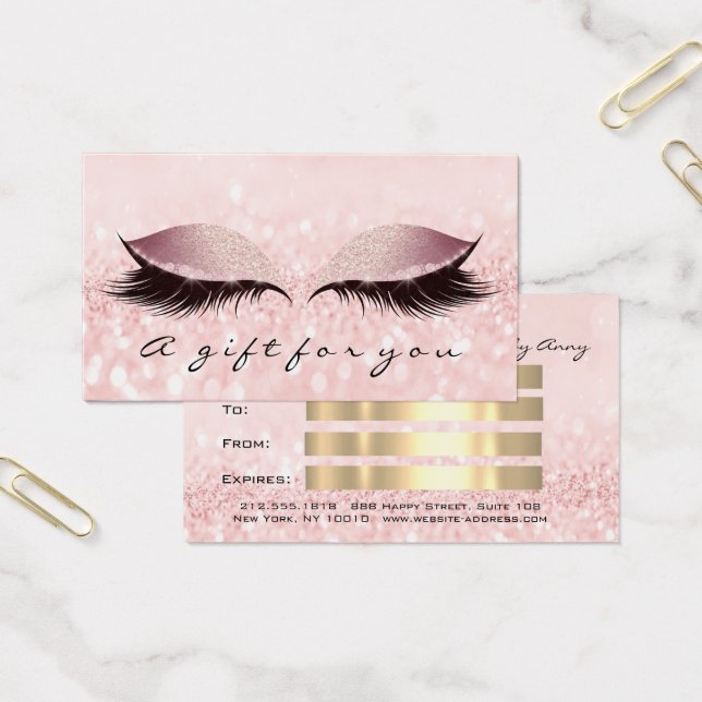 Tilläggsmakeup för Glitte Rosa Lash-tillägg Visitkort (Kontor)