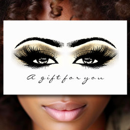 Tilläggsmakeup för handcertifikat Guld White Lash- Visitkort